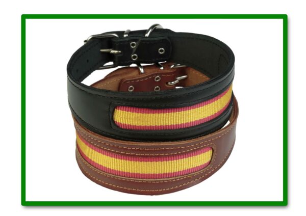 COLLAR GALGO PIEL-BANDERA