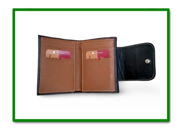 CARTERA-MONEDERO PIEL MOD.7300 DETALLE ROSETON CALADO MARRON OSCURO - Imagen 3