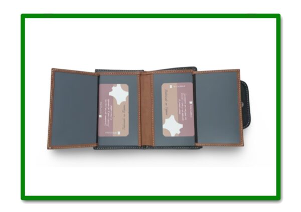 CARTERA-MONEDERO PIEL MOD.7300 DETALLE ROSETON CALADO MARRON OSCURO - Imagen 4