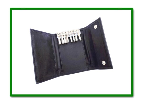 LLAVERO PIEL 8 LLAVES NEGRO PIEL - Imagen 2
