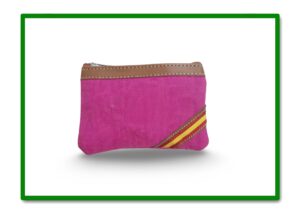 MONEDERO LONA DETALLE BANDERA ROSA
