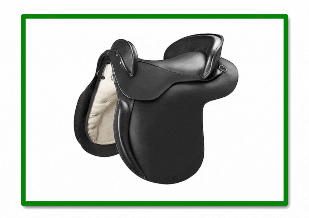 SILLA DE MONTAR MOD. ESPAÑOLA ADULTO BASTES CUERO COLOR NEGRO - Imagen 2