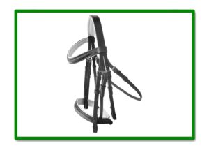 CABEZADA INGLESA HH AYRA DOBLE RIENDA NEGRO/BLANCO TALLA COB