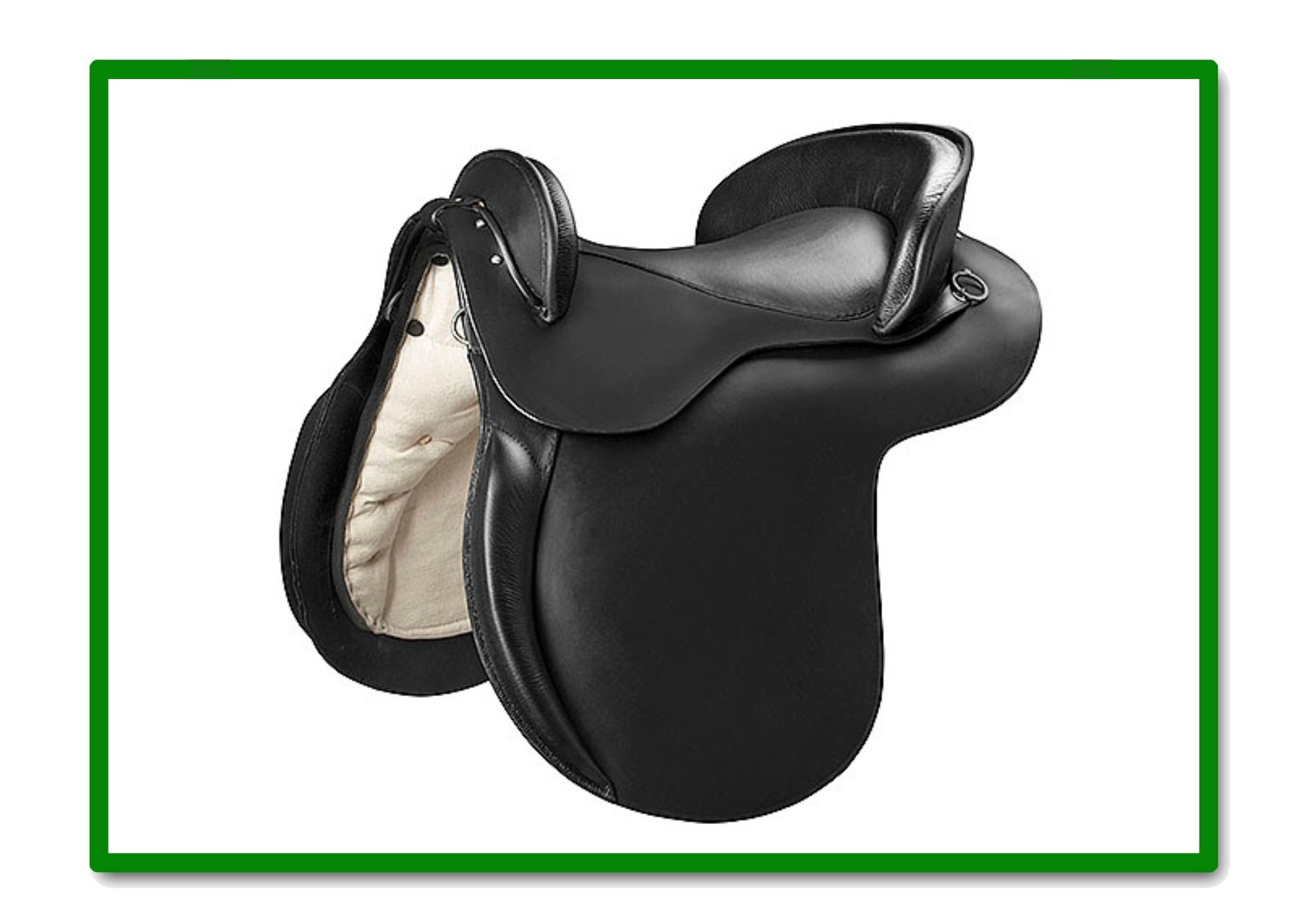 SILLA DE MONTAR MOD. ESPAÑOLA ADULTO BASTES CUERO COLOR NEGRO