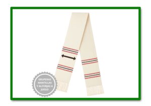 MANTA ESTRIBERA HH LONA CON BOLSOS BEIGE CON LISTAS