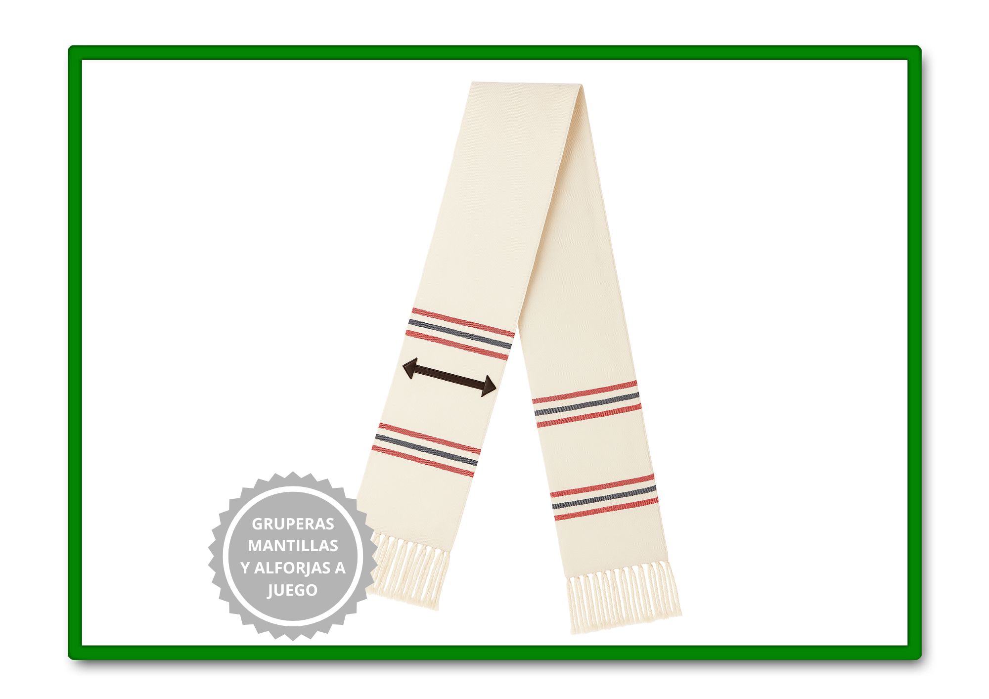 MANTA ESTRIBERA HH LONA CON BOLSOS BEIGE CON LISTAS