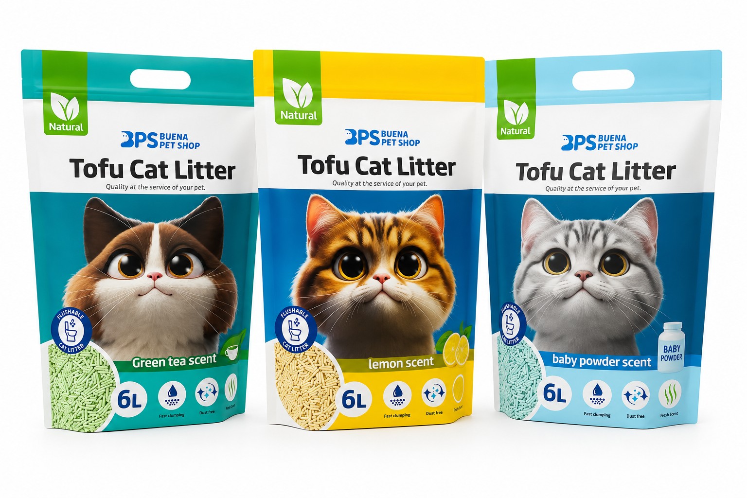 ARENA PARA GATO DE TOFU VEGETAL - Imagen 2