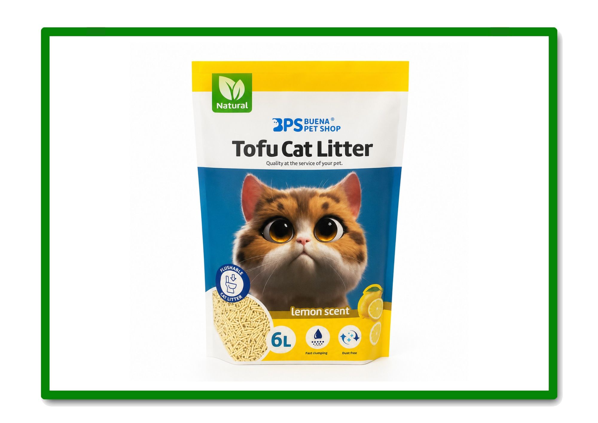 ARENA PARA GATO DE TOFU VEGETAL