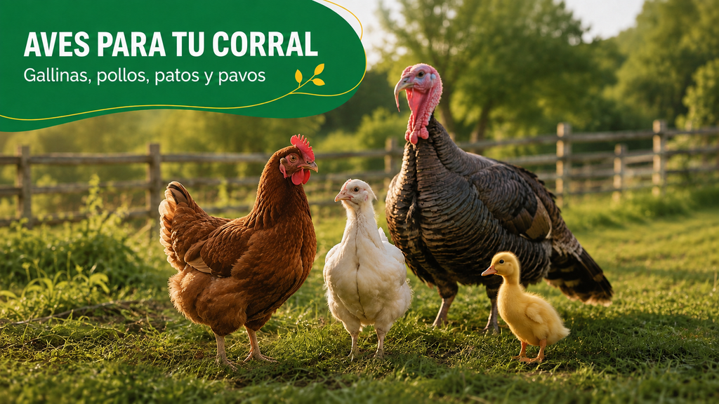 Disponibilidad de aves de corral: gallinas, pollos, patos y pavos