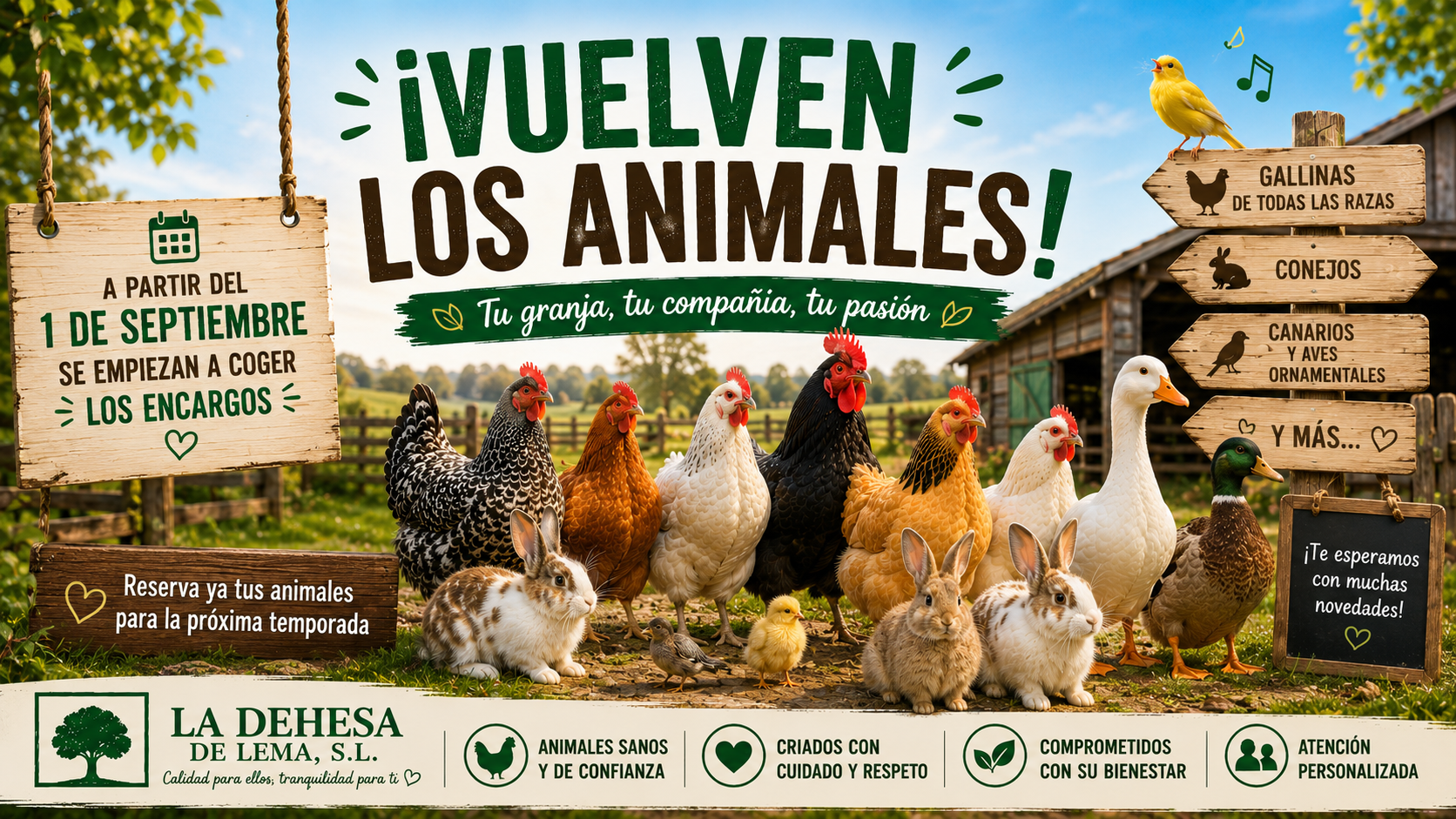Encargos de animales de la nueva temporada en La Dehesa de Lema