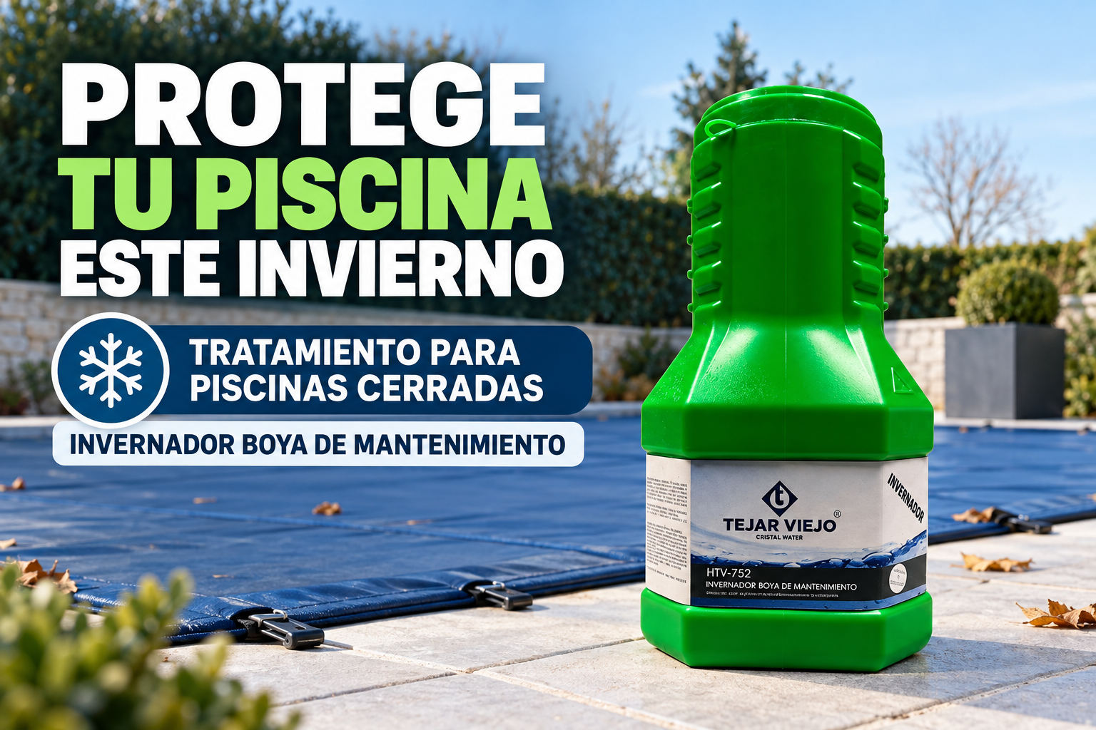 Invernador boya de mantenimiento para piscinas cerradas
